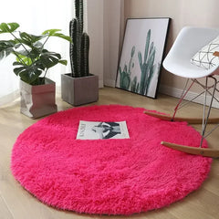 Living Room Rugs Aesthetic Bedroom Round Carpet Decoration Furry Comfort Carpet