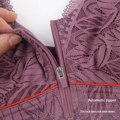 Sports yoga bra cotton cups front zipper underwear breathable women