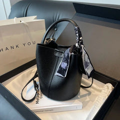Simplicity High-end Women's Crossbody Bag PU Material Versatile Bucket Bag Fashion Handbag Commuting