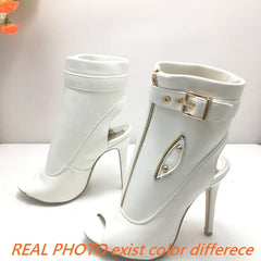 Summer Sandals Zipper Ankle Boots For Women 11cm Stiletto High Heels