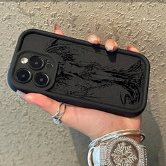 INS Luxury Dark Angel Phone Case For iPhone 11 12 13 14 15 16 Pro Max X XR XS Max 7 8 Plus SE Shockproof Soft TPU Back Cover Y2k