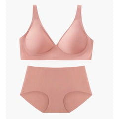 Bra and Panties No Wires Jelly Muscle Bra Comfortable Underwear Set for Women