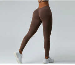 V Back Sport Leggings Female Train Gym Pants Woman Running Workout Leggings