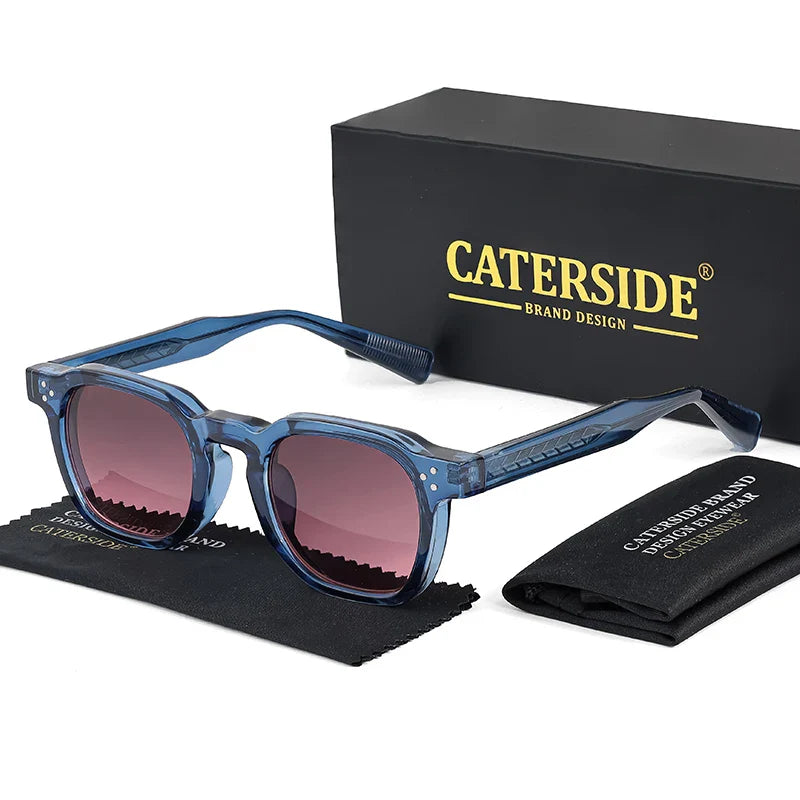 CATERSIDE New Retro Punk Men Sunglasses Square Personalized Design Glasses Women's Fashion Party Glasses Festival Gift 2 Pieces