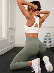 Letter Honey Peach Hip Yoga Pants High Waist Lift Hip Tight Fitness Leggings
