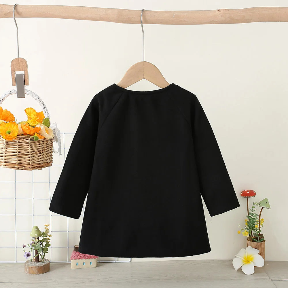 Girls' Round Neck Raglan Sleeve Woolen Coat Children's Autumn and Winter