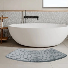 Curved Shower Mat,Anti-Slip Bathroom Carpet Rugs Corner Bath Tub Floor Foot Pads