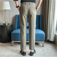 Striped Suit Pant Men'sNew Slim Fit Casual Business Pants Formal