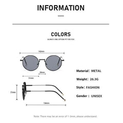Personality Metal Round Myopia Sunglasses Driving Riding Outdoor UV400 Resistant Party Gatherings Eyeglasses 0 TO -4.0