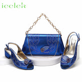 Matching Shoes and Bags: Royal Blue Peep Toe Ladies Sandals Shoes Matching Bag