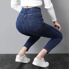 Korean Fashion Women Big Size Skinny Jeans Spring Autumn Streetwear Casual Trouser