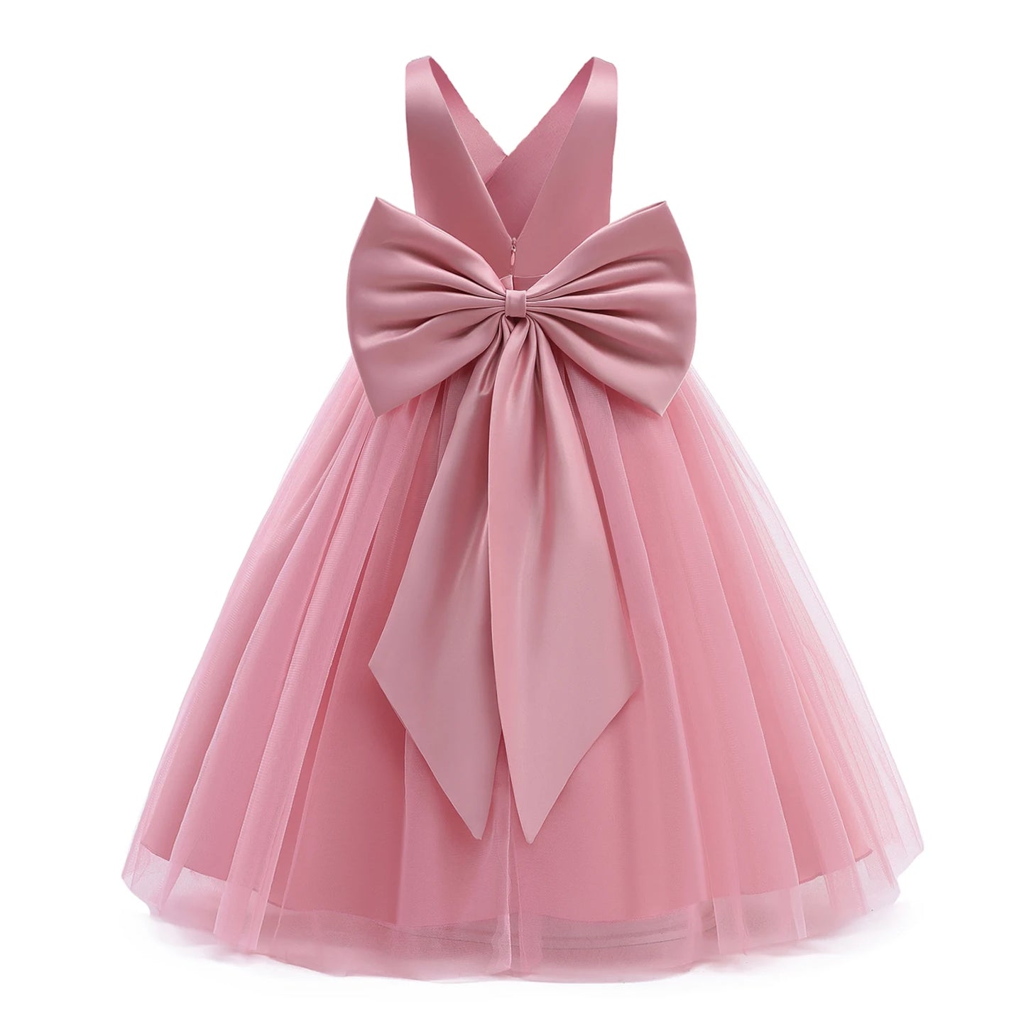 Summer Elegant Teenage Girls Evening Party Formal Prom Long Gown Kids Backless Birthday Wedding Princess Dress for Girls 5-14Yrs