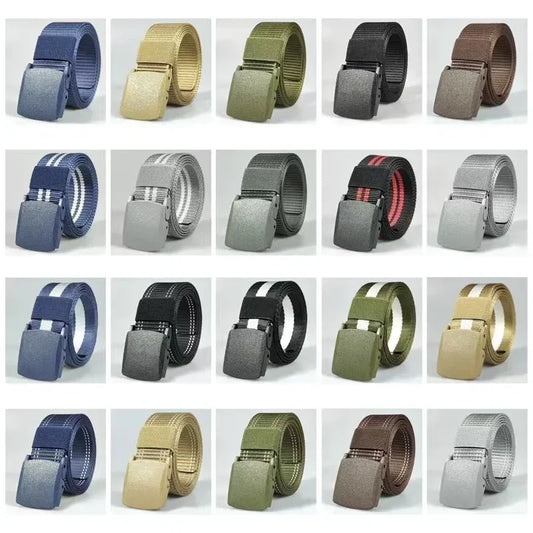 White Automatic Buckle Nylon Army Tactical Men Belt Military Waist Canvas Belt Outdoor Strap Travel Jeans Black Belts for Women
