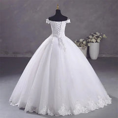 White Bridesmaid Dresses: Pure White Wedding Dresses Elegant Boat Neck Ball Gown