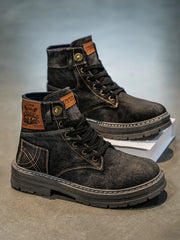 Men's high top denim boots, casual sports shoes, trendy and fashionable men's boots