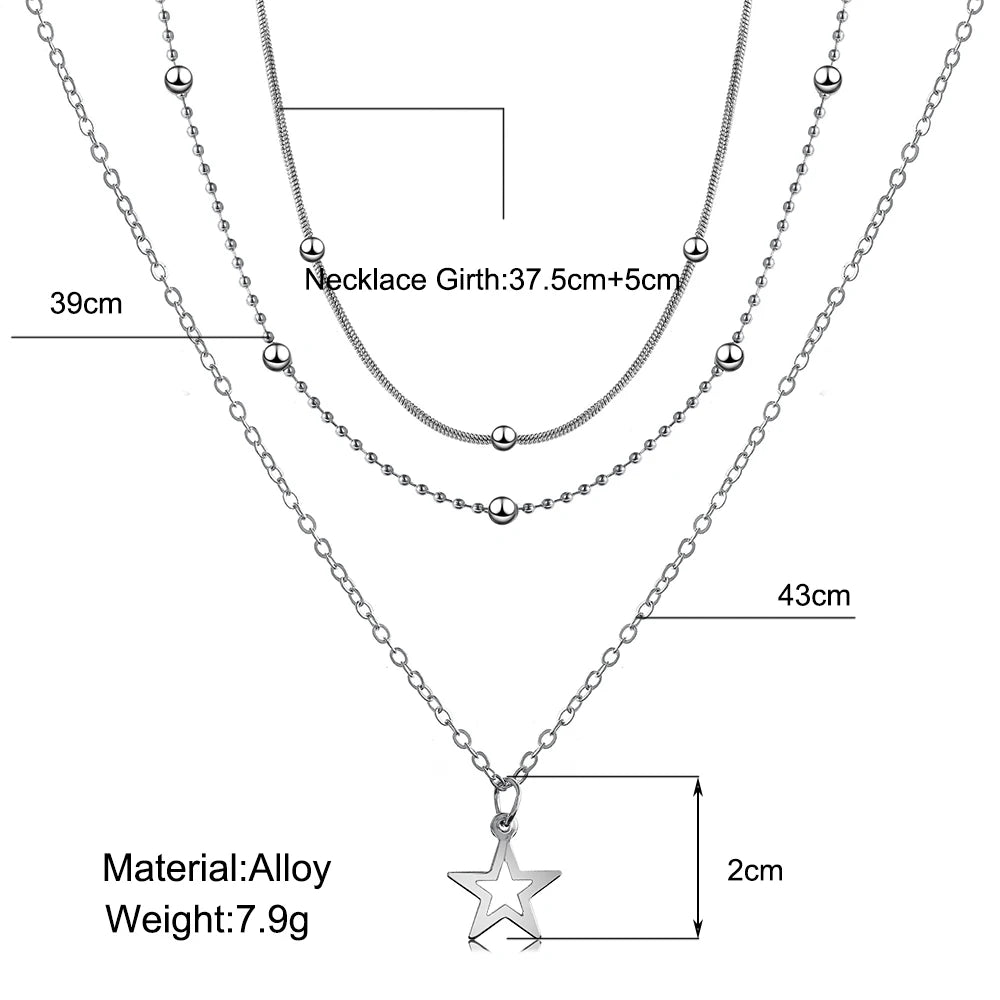 Temperament Lovely Atmosphere Star Moon Popular Lady Necklace Set For Women