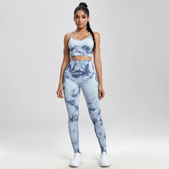 Yoga Sets Printing 1/2/3 PCS Gym Set For Women Seamless Leggings Bra Shorts