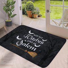 NOT All Witches Live in Salem Halloween Entrance Doormat Decor Kitchen Hallway