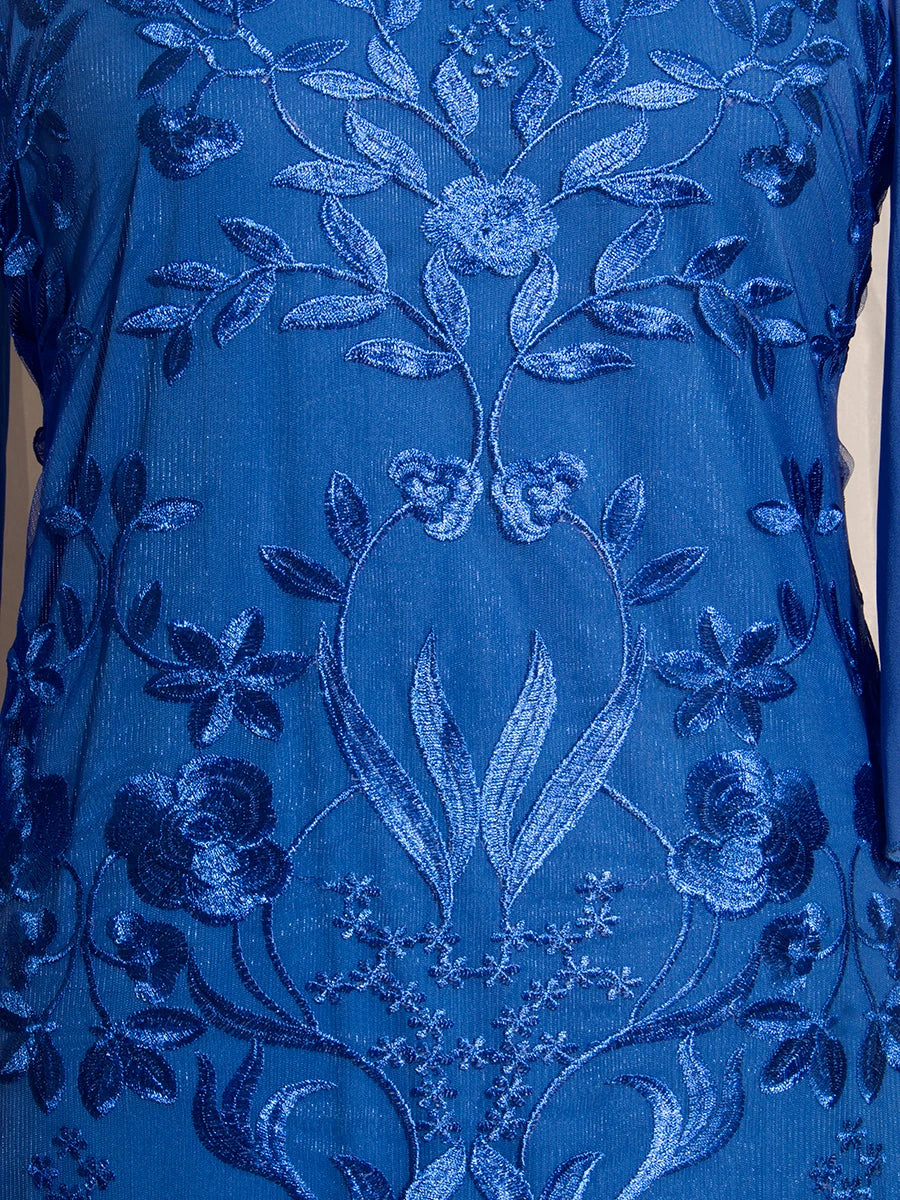 Plus Size Party Dress for Woman Fashion Summer Short Sleeve Embroidery Floral