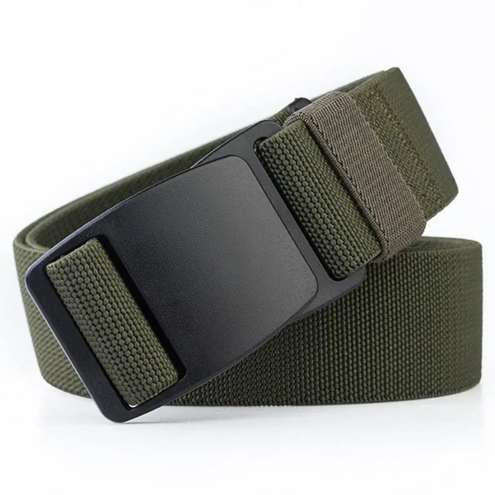 Mens Stretch Belt Invisible Casual Web Belt Quick Release Flat Plastic Buckle 4mm Thick 3.8cm Wide Casual Canvas Belt Men's Belt