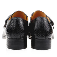 Luxury Business Men Shoes Snaked Printing Genuine Cowhide Leather