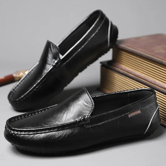 Fashion Leather Men Casual Shoes Italian Brand Formal Men Loafers
