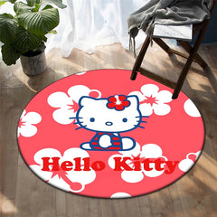 Sanrio Hello Kitty Cute Cartoon HD Printed Round Carpet,Balcony Bedroom Living Entrance