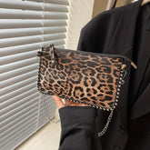 Leopard Crossbody Bags For Women Fashion Chain Mobile Phone Purse Travel