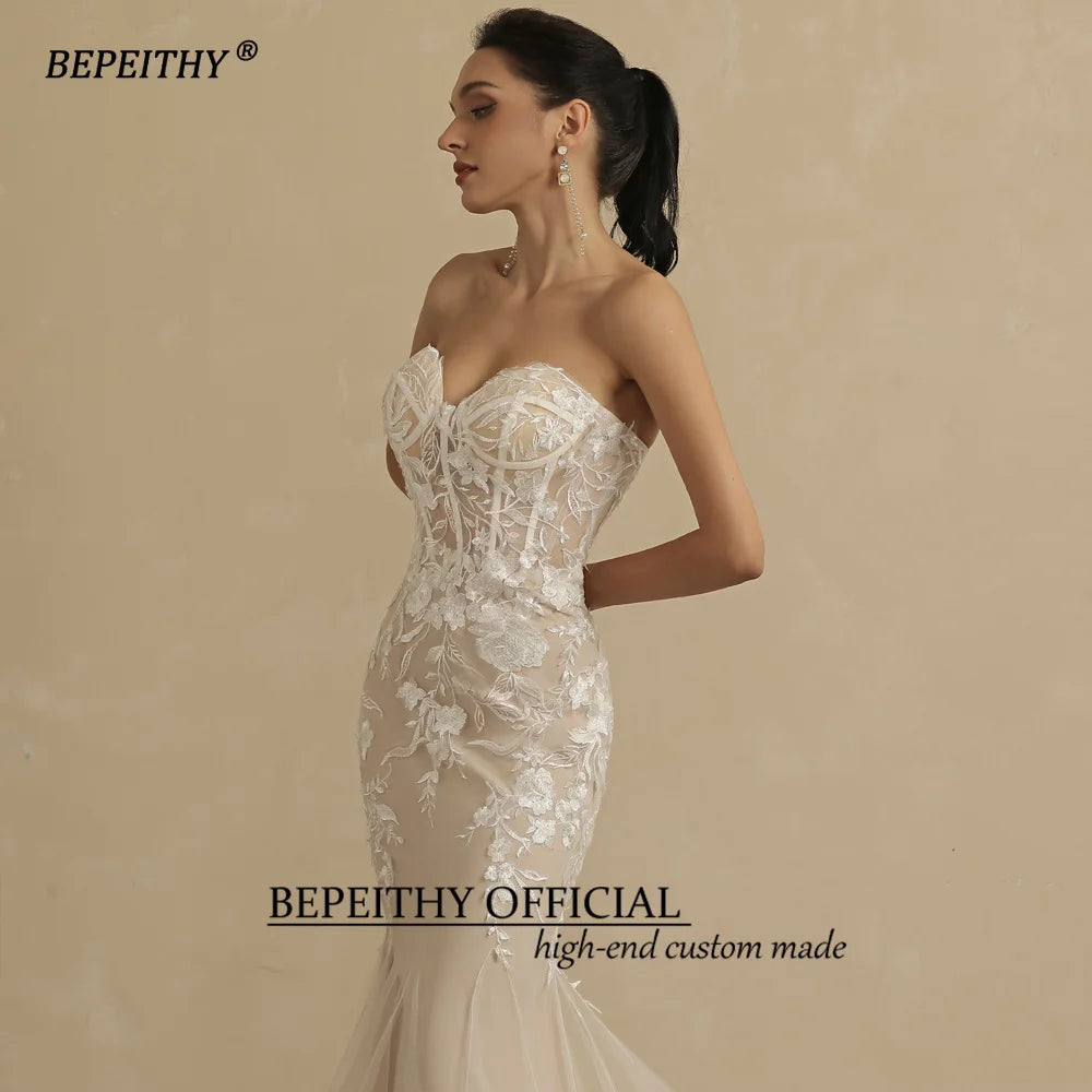 White Bridesmaid Dresses: Champagne Mermaid Wedding Dress For Women Ivory