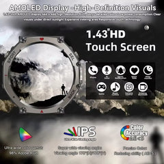 2025 NEW T-Rex 3 Ultra Men Outdoor Military GPS Smart Watch AMOLED HD Screen Compass 500MAH BT Call 5ATM Waterproof Smartwatch