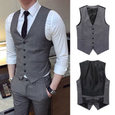 Tuxedo for Mens: Suit Vests for Men Grey Black High-end Male Waistcoat Slim Fit