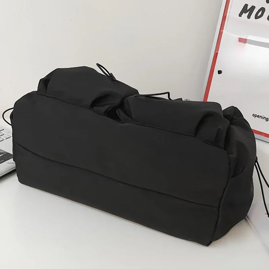 Fashionable Crossbody Bag with Drawstring Accent - Spacious & Secure Zipper Closure