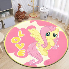 My Little Pony Printed Round Carpet for Living Room Rugs Camping Picnic Mats Flannel