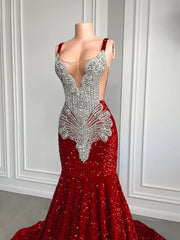 Homecoming Dresses: Prom Dresses Mermaid Style Luxury Sparkly Silver