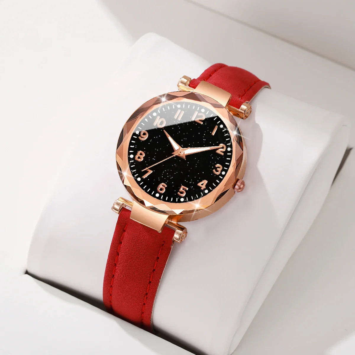 Fashion Arabic Dial Women Quartz Watch Casual Leather Strap Wristwatches for Ladies Clock Reloj Mujer(Without Box)