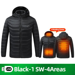 Men's Heated Vest with Retractable Heated Hood and Battery Pack for Hunting/Hiking