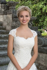 White Bridesmaid Dresses: Wedding Dresses Cap Sleeve Royal Square Neck