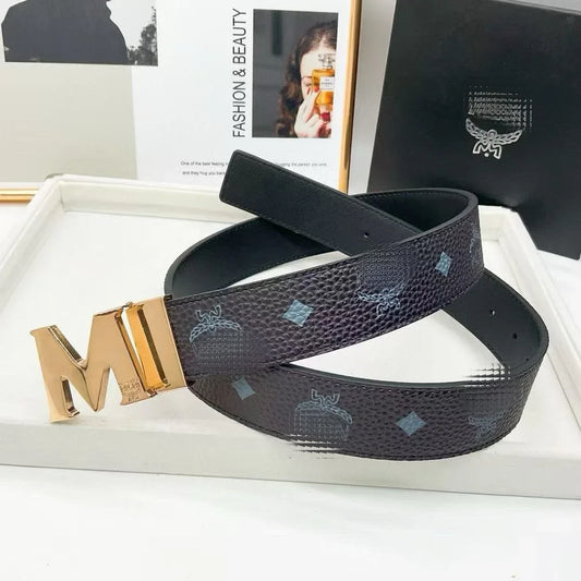 Classic Men's Belt Pure Cowhide Durable Fashionable Business Casual Alloy Buckle Hole Punching for Middle-aged And Young