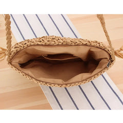 Straw Bags For Women Handmade Tassel Beach Bags Raffia Rattan
