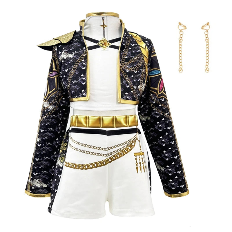 3PS Children's Girls Dance Performance Set Carnival Cosplay Costume Set Halloween Party Set Carnival Costumes 3-10 Years Old