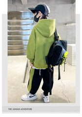 Autumn Children Boy Hooded Clothes Set Letter Printed Hoodies Sweatshirts Top and Pants 2 Pieces Suit Teenage Girls Tracksuits