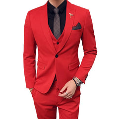 Beach Wedding Outfit Men: Men's 3-Piece Suit Set - Blazer, Vest & Trousers for Weddings