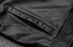 leather jacket casual denim leather coat leather coat PU washed leather, leather soft