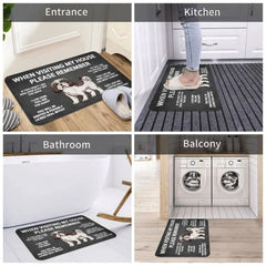 Please Remember Shih Tzu Dogs House Rules Entrance Doormat Decor Kitchen Welcome