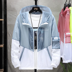 Men's Summer UV Protection Skin Coats Thin Windbreaker Sunscreen Men Zipper Clothes