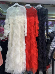 Formal attire Dresses: Long Sleeve Floral Print Prom Dresses