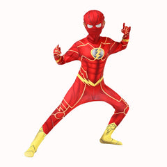 Kids Flash Man Boys Cosplay Costume Set with Headgear And Mask for New Year Carnival Party Fancy Dress Outfit