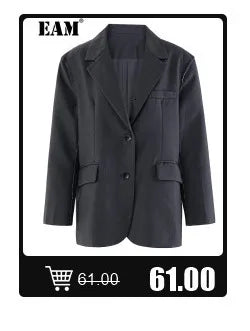 Elegant Gray Knitting Cardigan Sweater Loose Fit V-Neck Long Sleeve Women