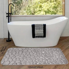 1pc Large kitchen Mat Bathroom Floor Mat Cobblestone Embossed Soft Absorbent