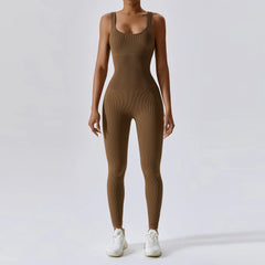 Women's Yoga One Piece Tracksuit Jumpsuit Seamless Sportswear Yoga Suit Gym